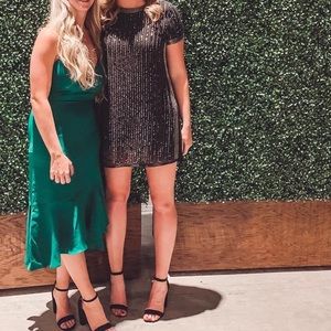 Vici Black Sequin Mini Dress